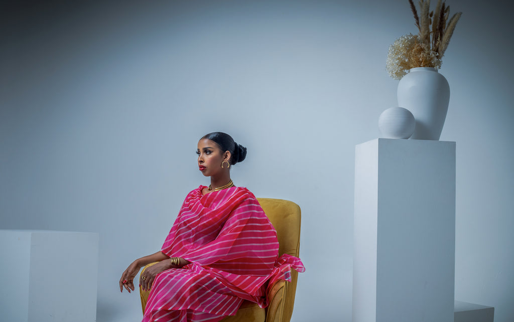 Fuchsia Stripes Chiffonza Toub