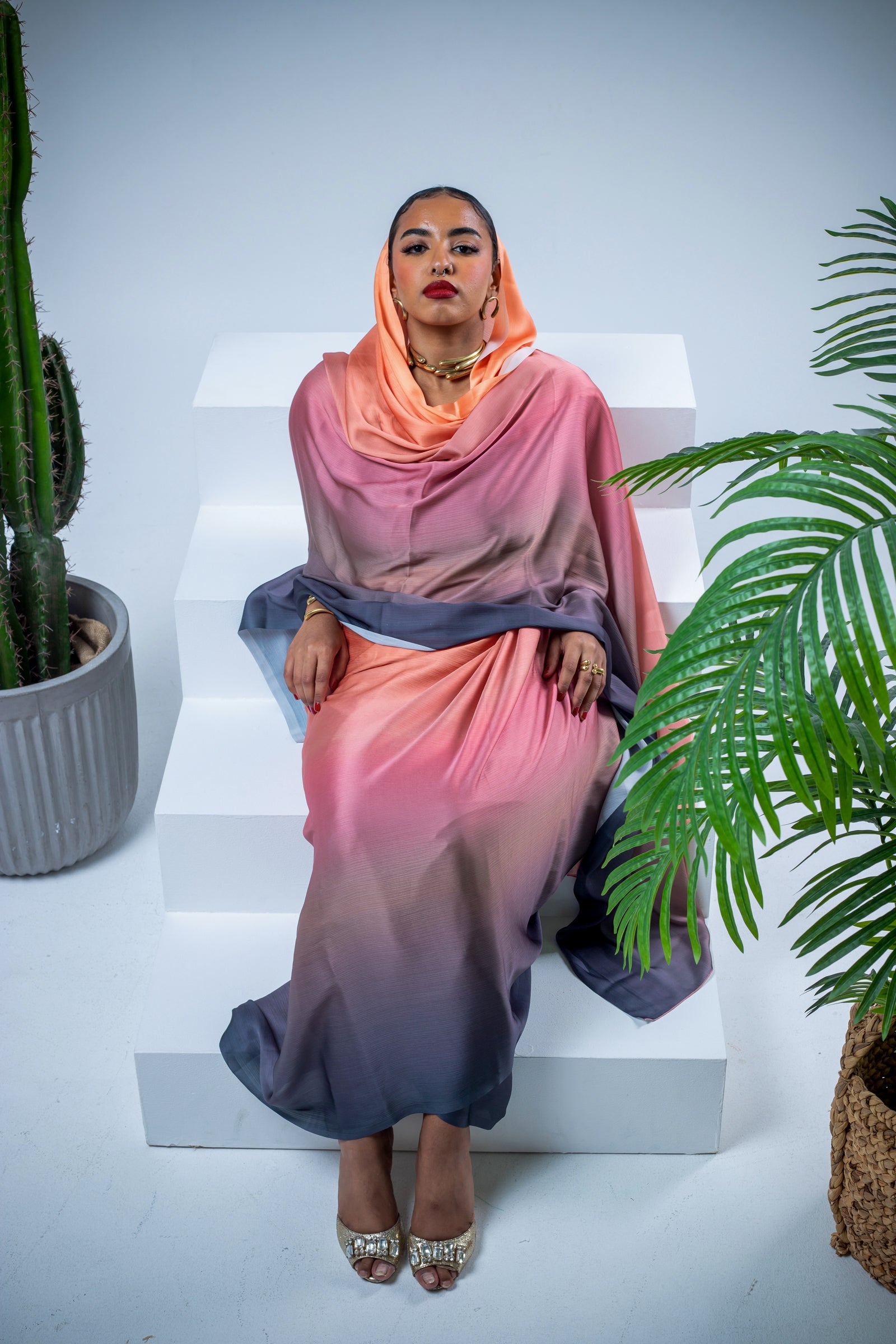 Combo light Ombre satin thoub