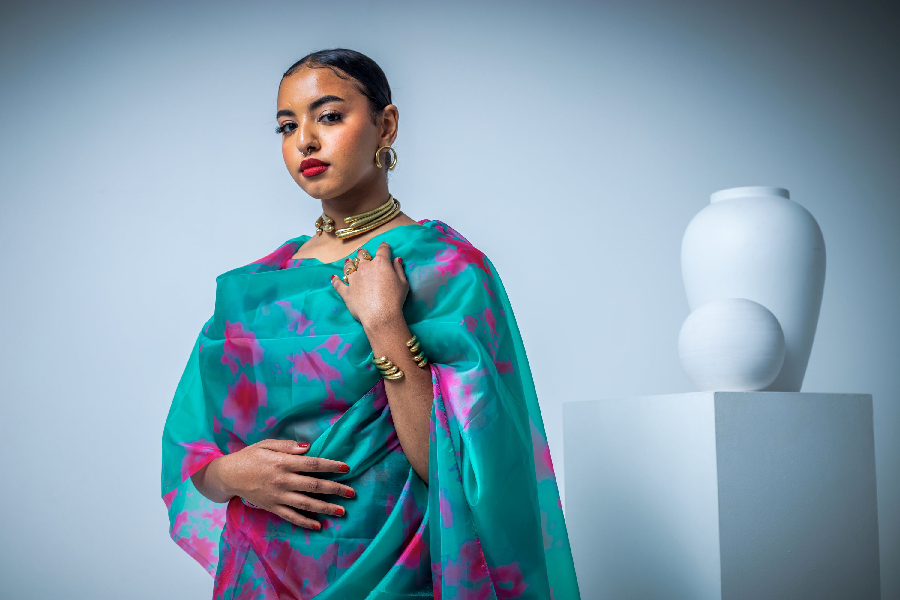 Turquoise Stain Thoub