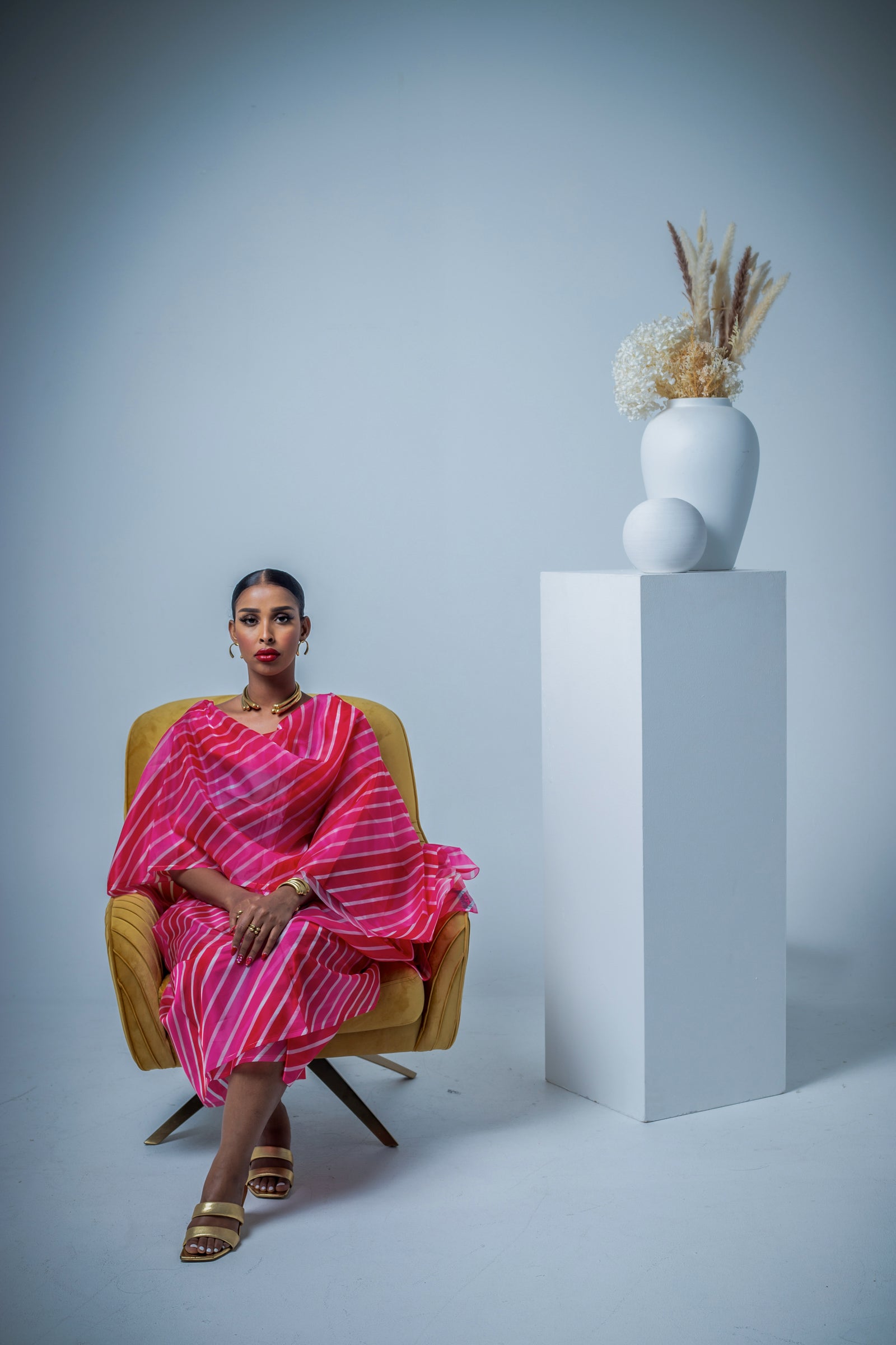 Fuchsia Stripes Chiffonza Toub