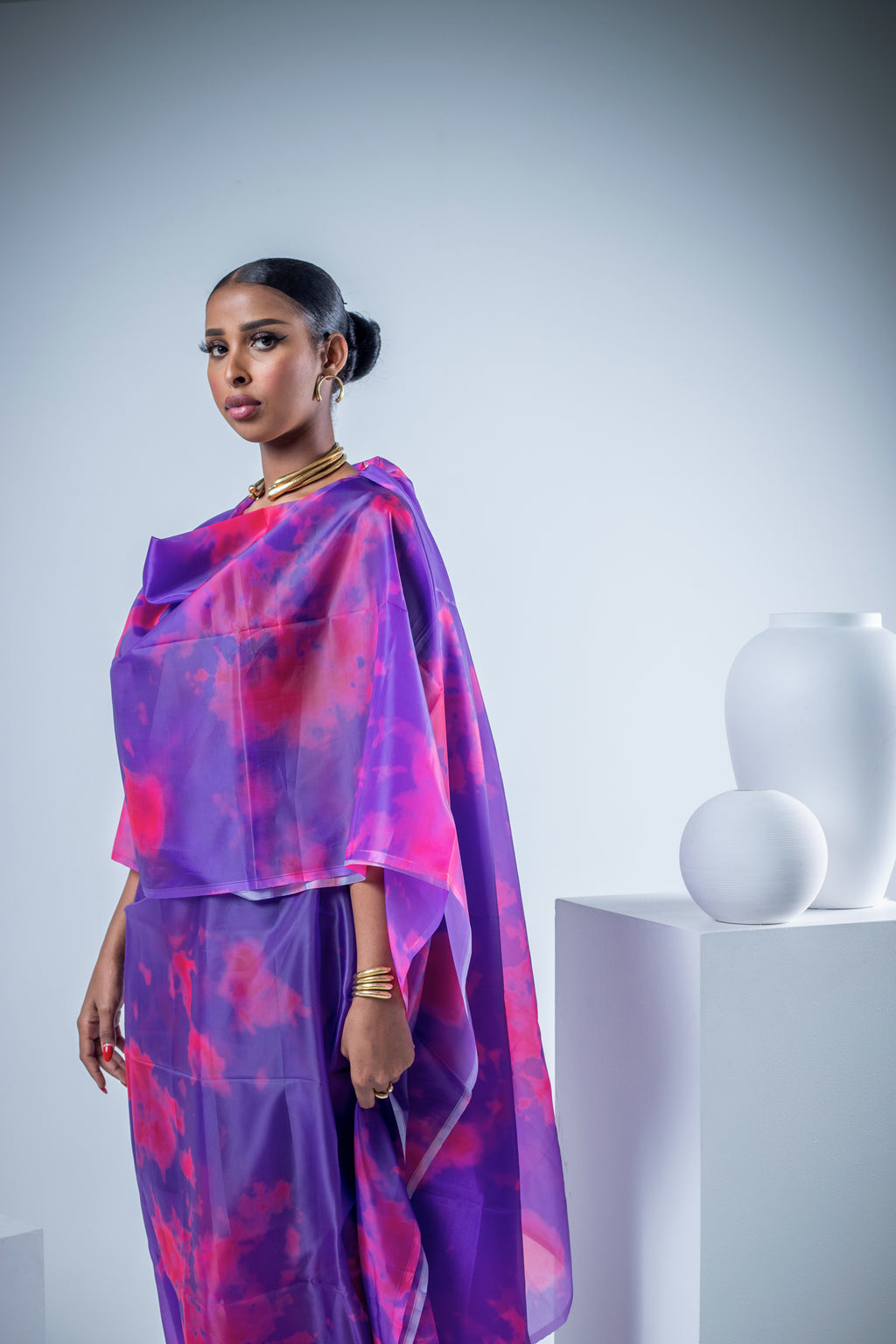 Purple-Pink Stain Thoub