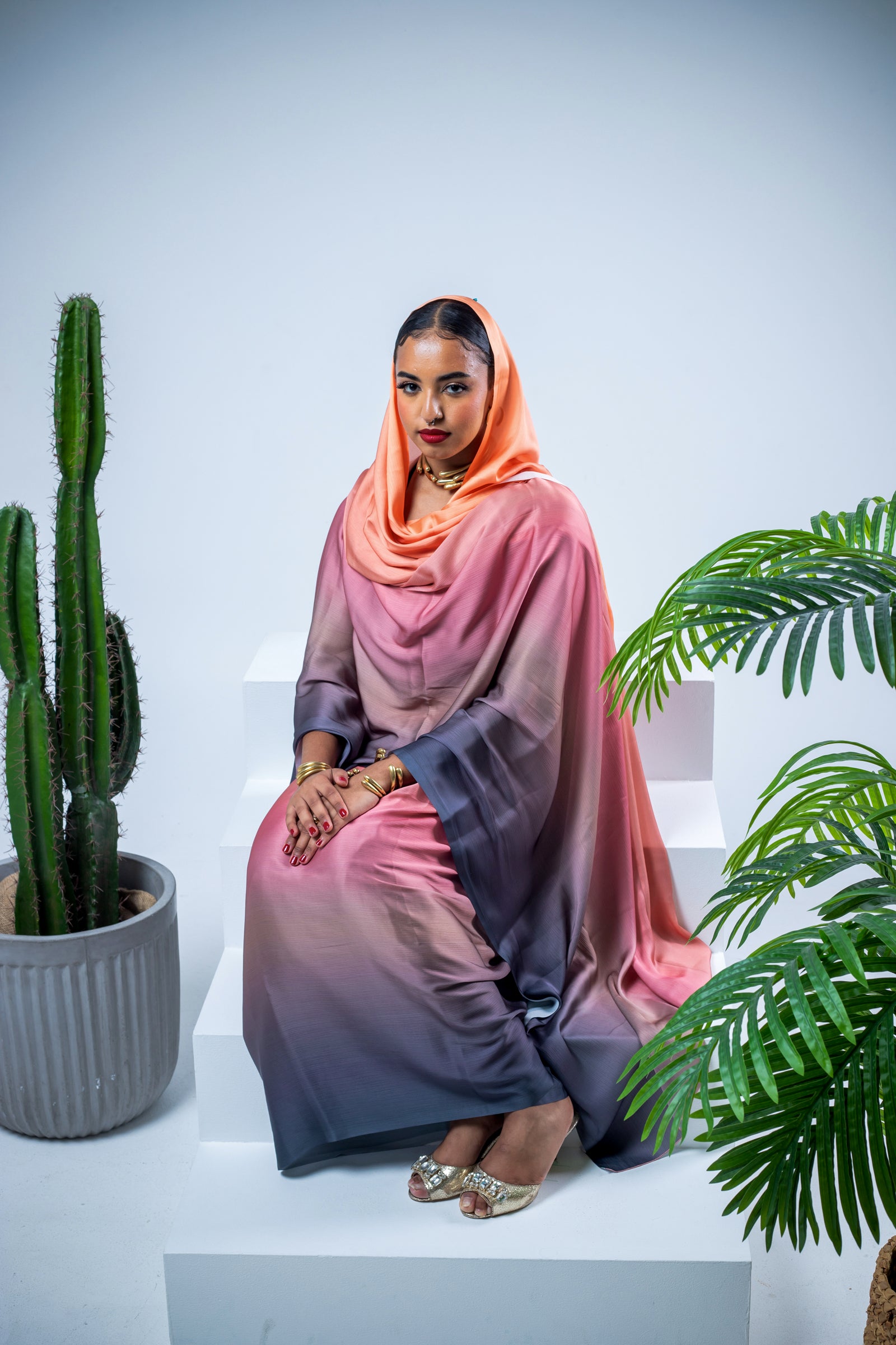 Combo light Ombre satin thoub