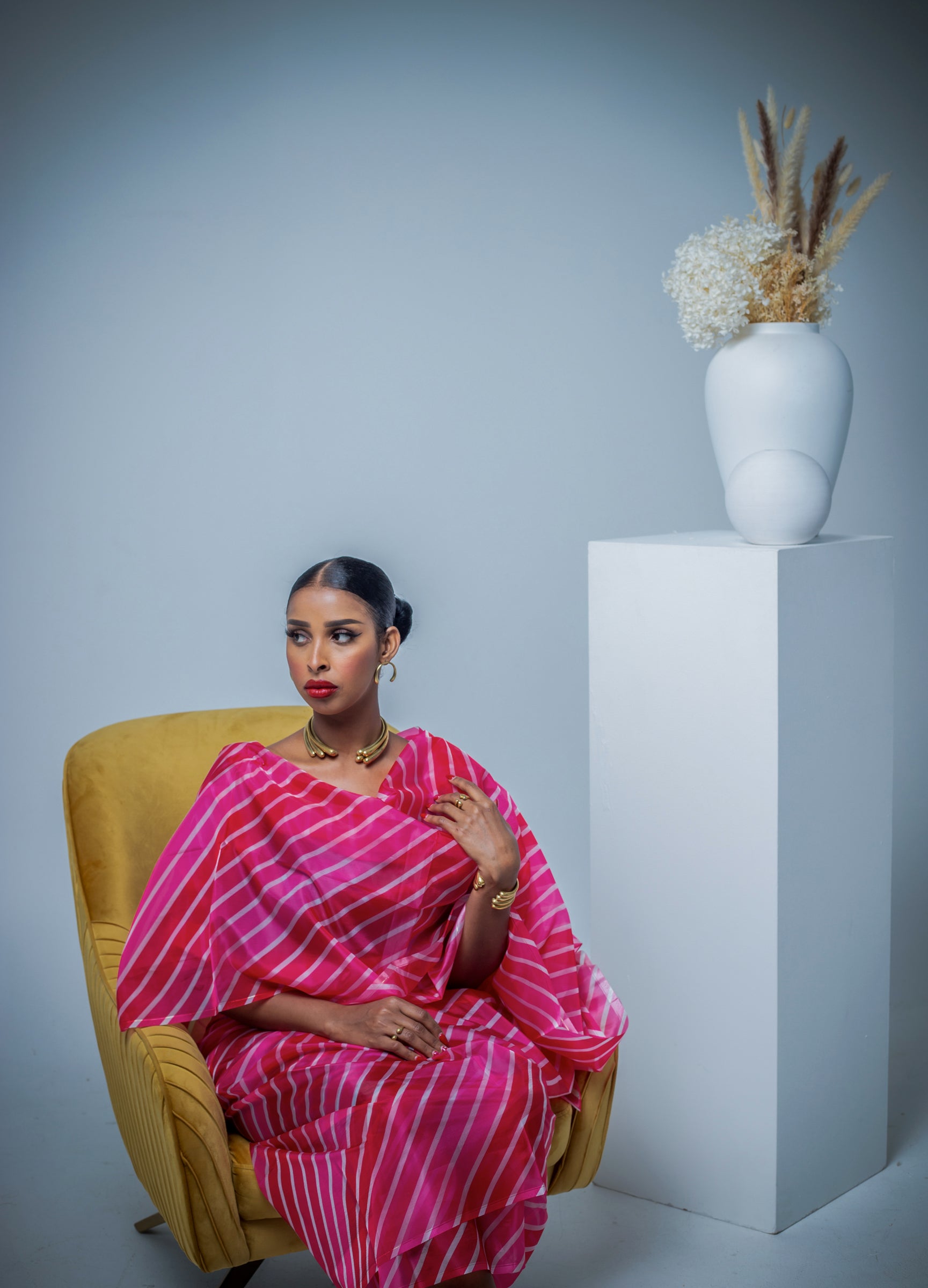 Fuchsia Stripes Chiffonza Toub