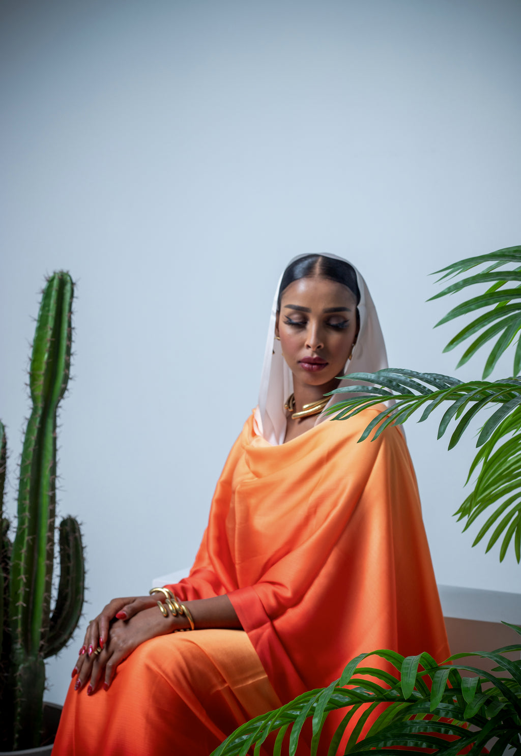 Hot ombre satin thoub