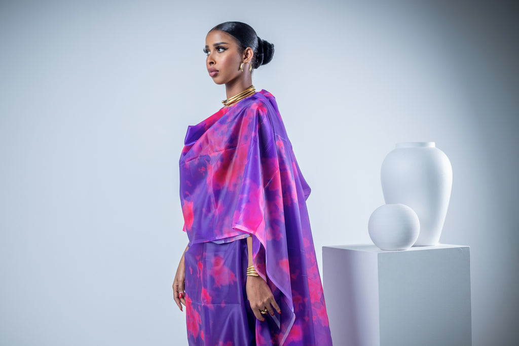 Purple-Pink Stain Thoub