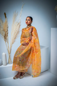 Orange Floral Thoub