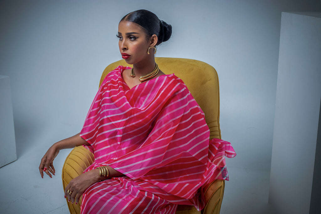 Fuchsia Stripes Chiffonza Toub