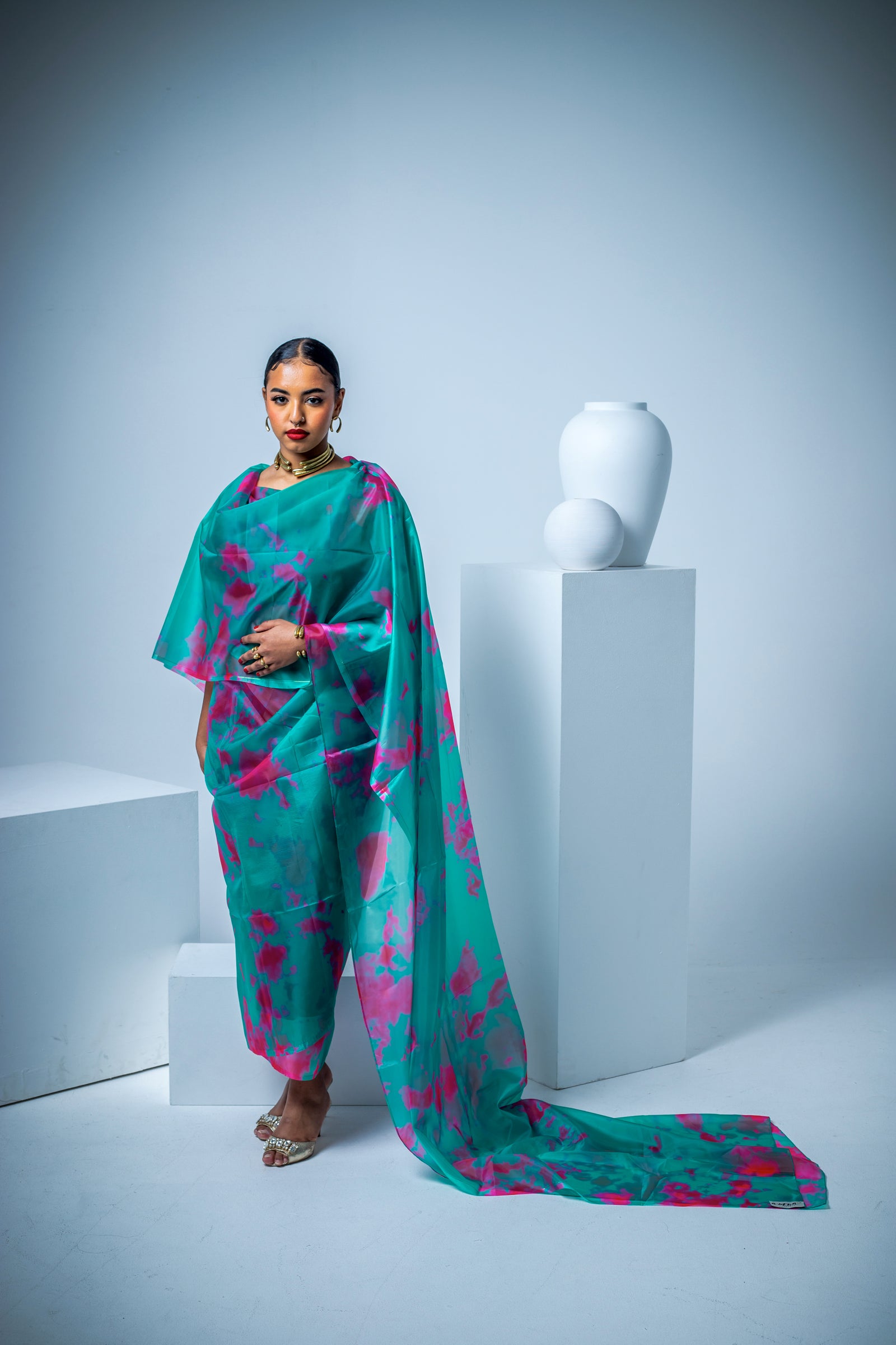 Turquoise Stain Thoub