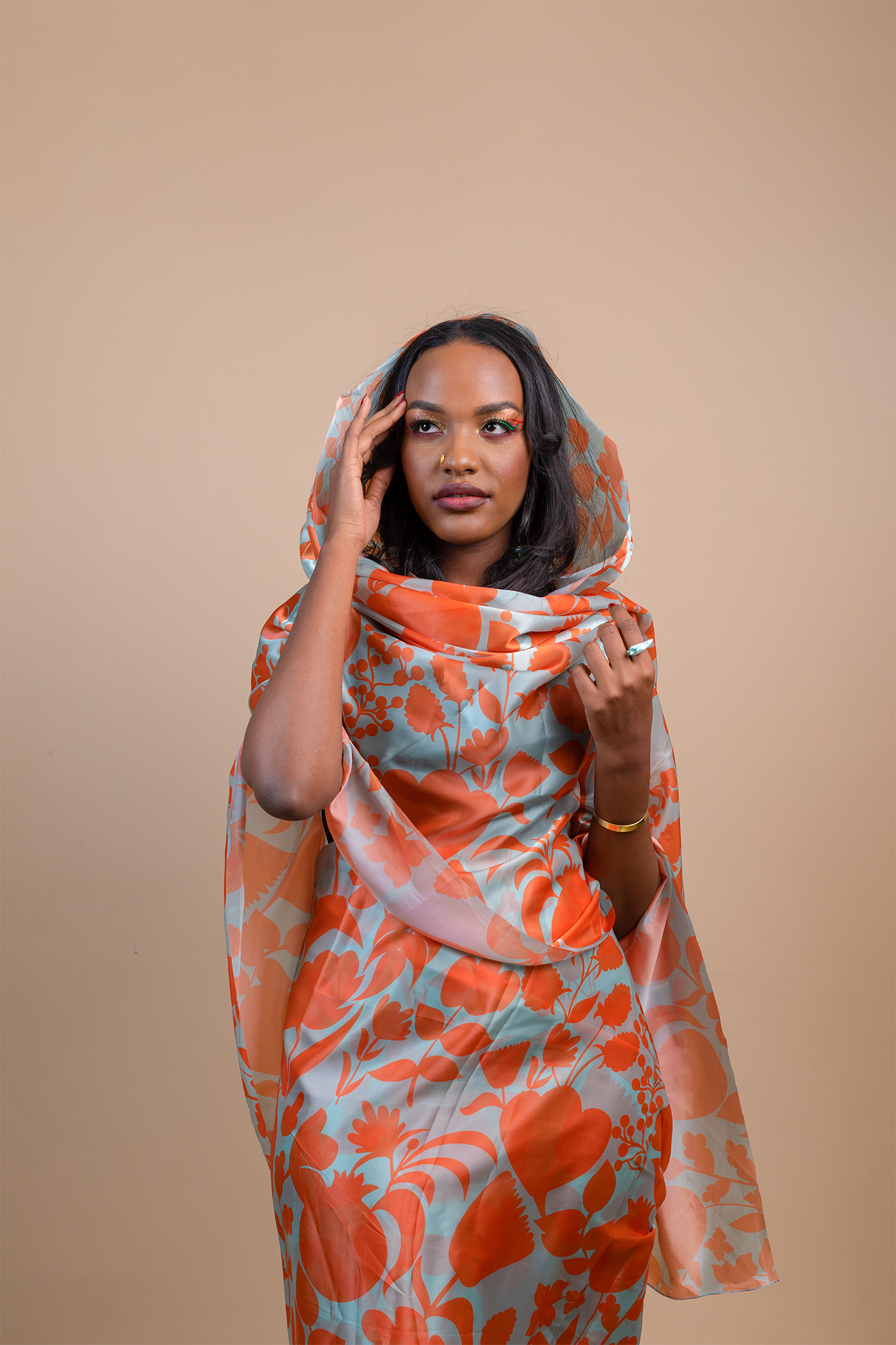 Orange Floral Toub