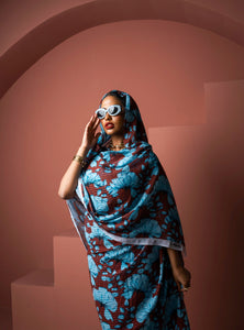 Brown floral toub