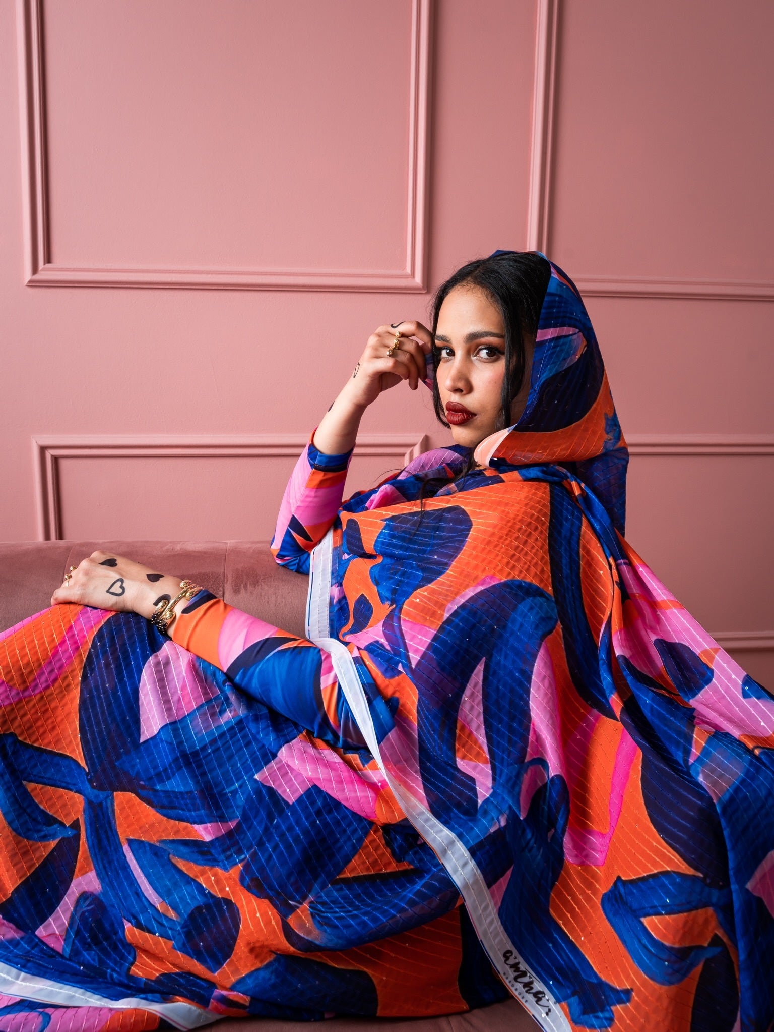 Orange-blue sequins Toub