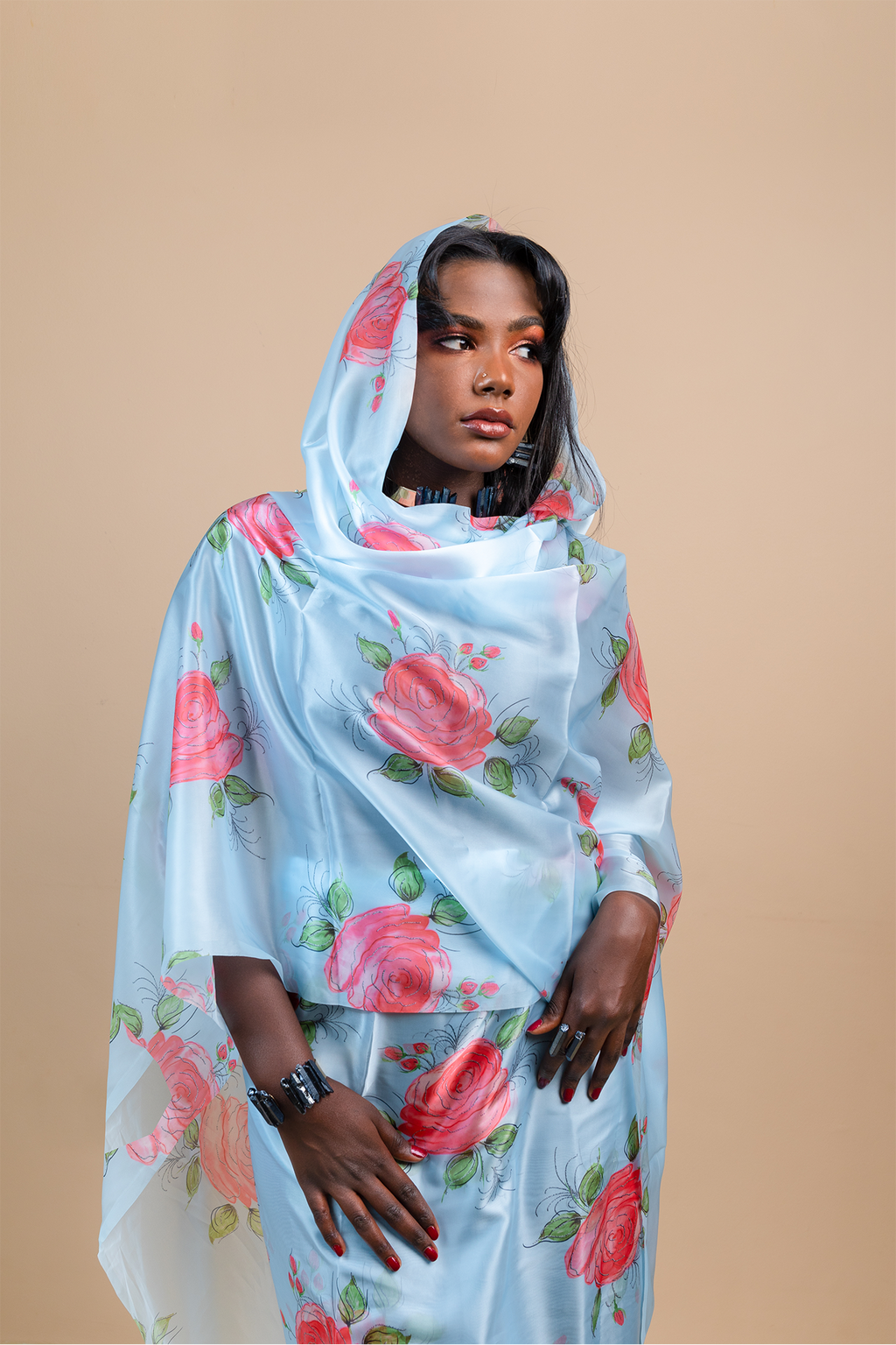 Floral Baby Blue Toub