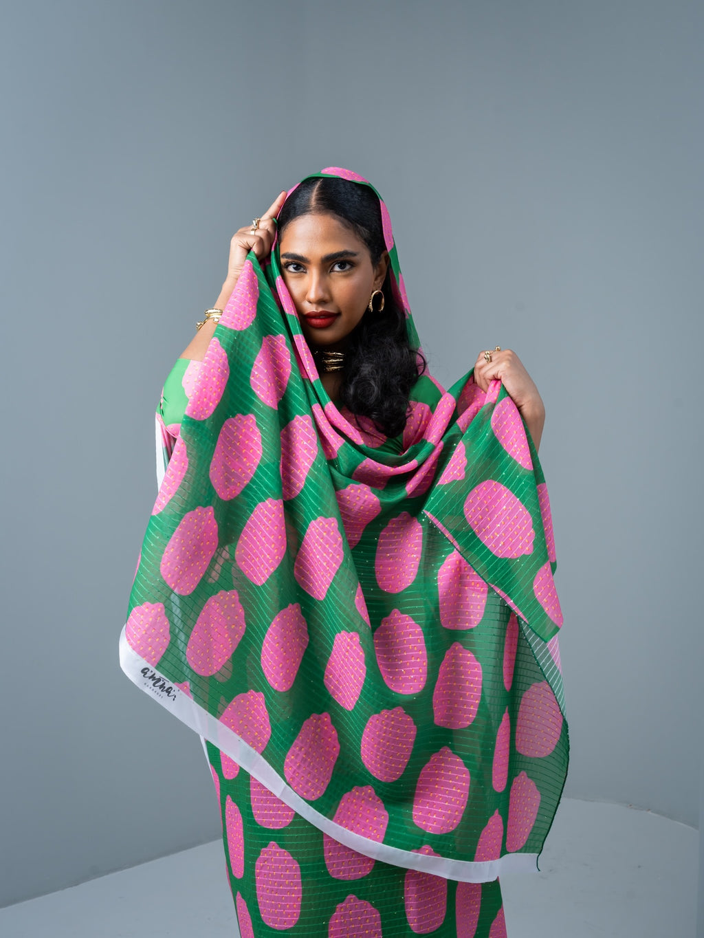Green-pink Polka dots Toub