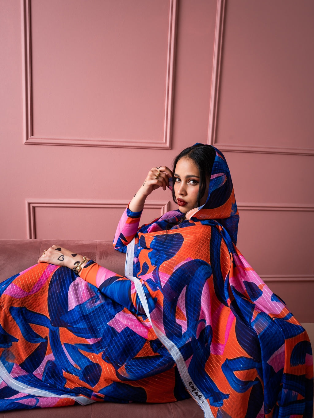 Orange-blue sequins Toub